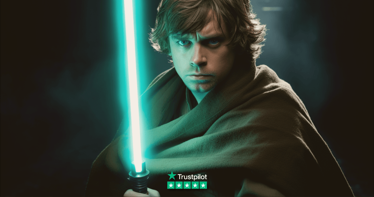 luke skywalker holding a green lightsaber